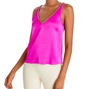Generation Love Dallas chain tank in hot pink with gold chain Size Small
